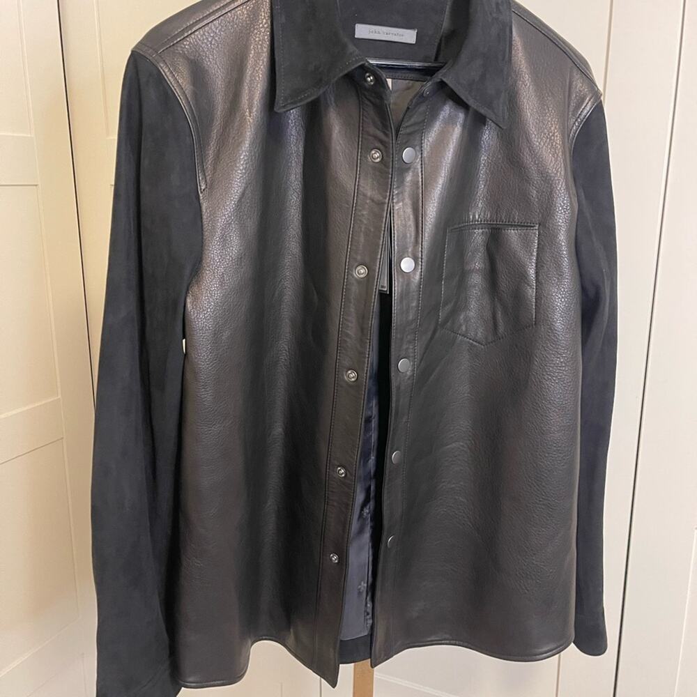 NWT: John Varvatos The Delancey Shirt Jacket in Black- 100% Sheepskin Size 50 - Picture 3 of 16